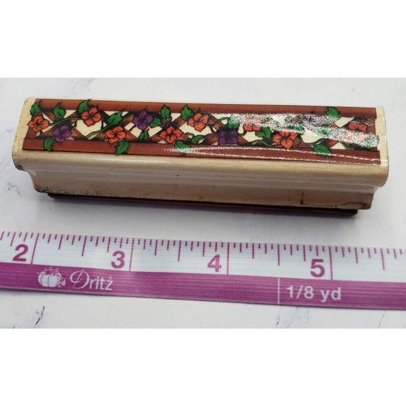 Lot of 5 Wood Mounted Rubber Stamps Dogs Bears and Flowers - Picture 12 of 16